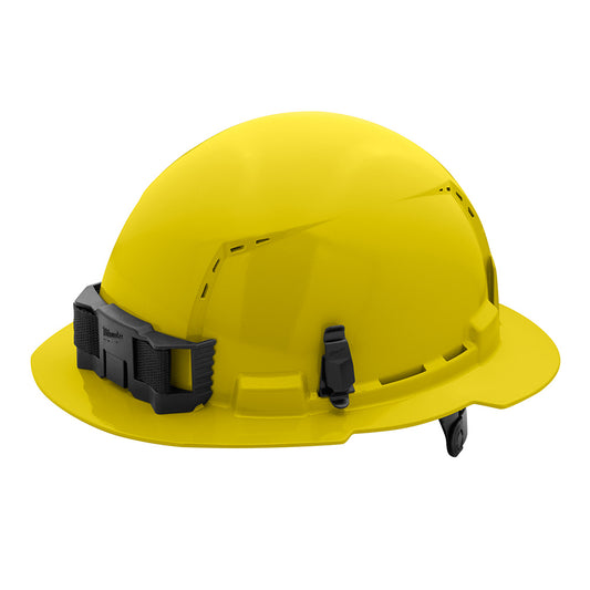 Yellow Full Brim Vented Hard Hat w/6pt Ratcheting Suspension - Type 1, Class C