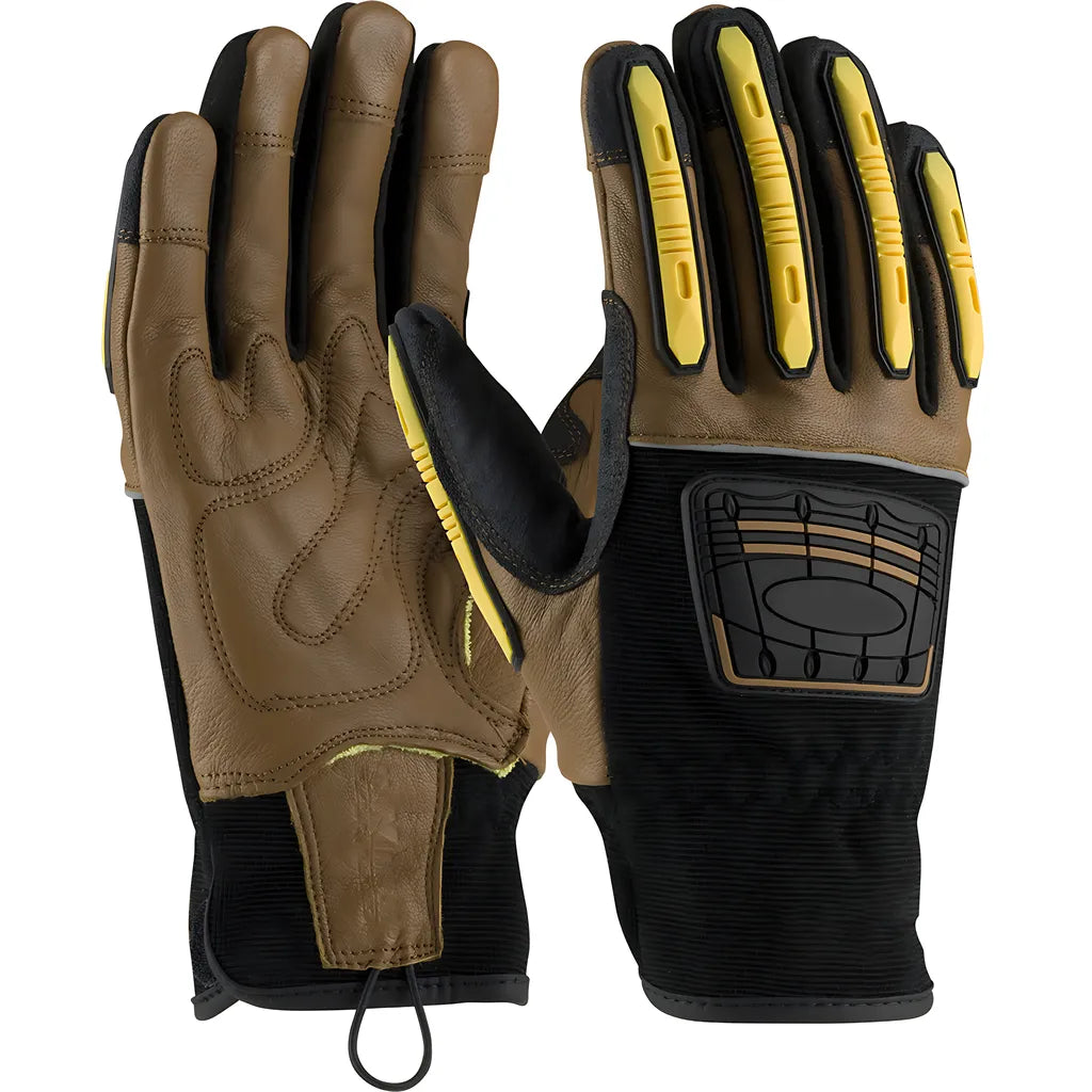 Pip 120-4150/M Goatskin Leather Palm Glove With Leather Back And Kevlar Blended Liner - Dorsal Impact Protection 120-4150M-8248