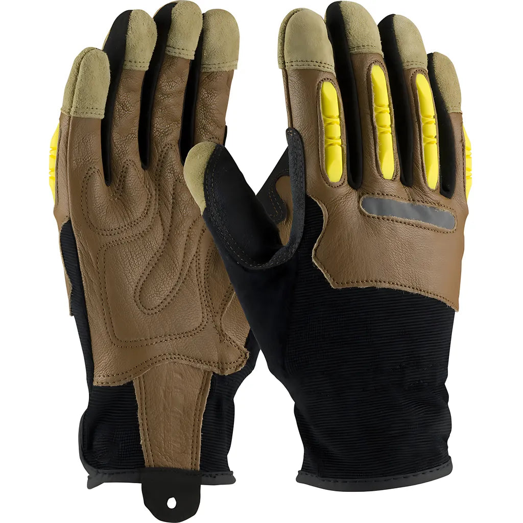 Pip 120-4200/L Goatskin Leather Palm Glove With Leather Back And Finger Impact Protection 120-4200L-8258