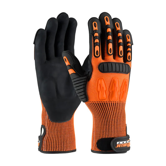 Maximum Safety 120-5150/L Tuffmax5 Seamless Knit Hppe Blend With Nitrile Grip And Tpr Impact Protection 120-5150L-8281