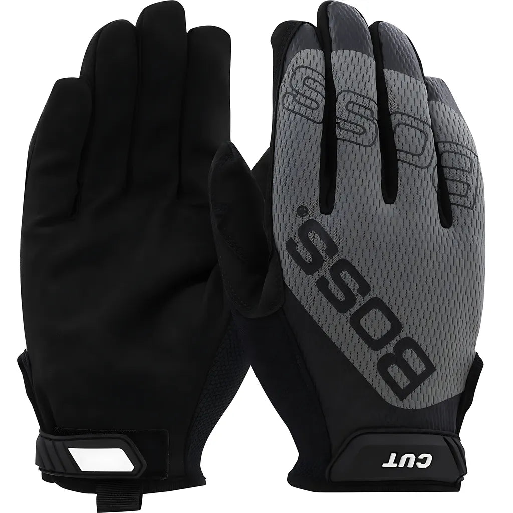 Boss 120-Mc1225T/M Synthetic Microfiber Palm With Mesh Fabric Back And Para-Aramid Cut Lining 120-MC1225TM-8292