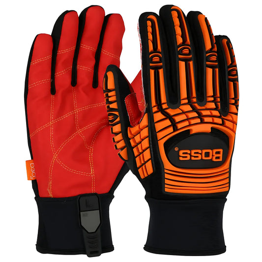 Boss 120-Mp3120/L Red Pvc Grip Palm And Spandex Back – Tpr Impact Protection 120-MP3120L-8380