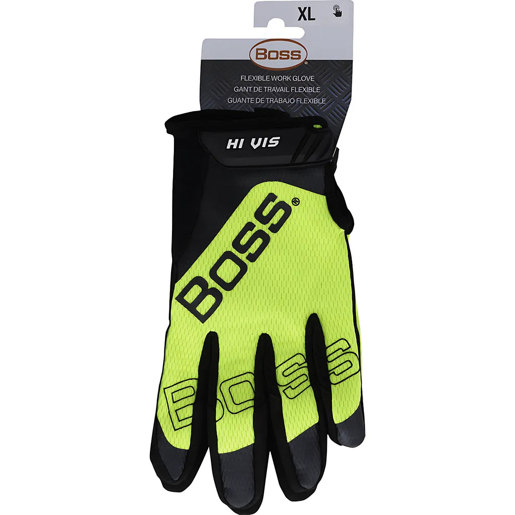 Boss 120-Mv1230T/S Synthetic Microfiber Palm With Hi-Vis Mesh Fabric Back 120-MV1230TS-8406