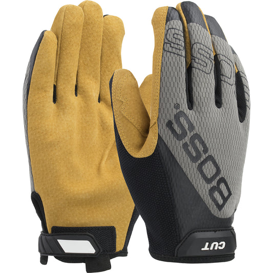 Boss 120-MC1325T/S Premium Pigskin Leather Palm with Mesh Fabric Back and Para-Aramid Cut Lining