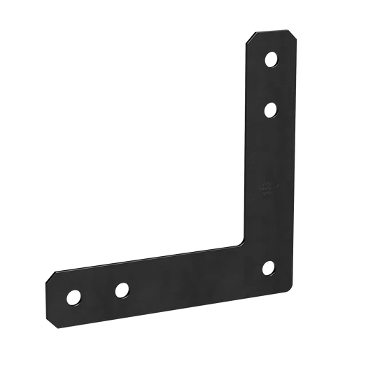 Hlpc 12 In. X 12 In. 7-Gauge Black Powder-Coated Ornamental L Strap-1212HLPC-SP6922-7409