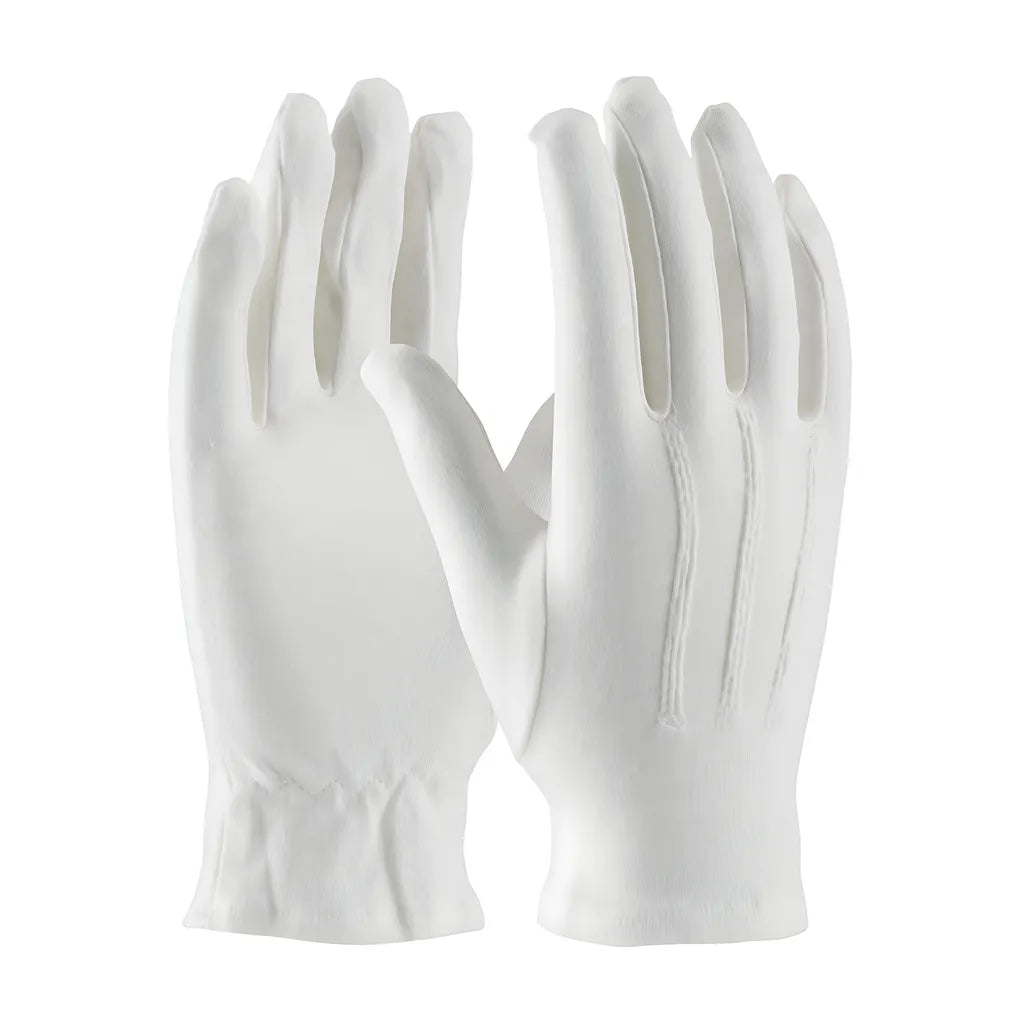 Century Glove 130-100Wm/L 100% Cotton Dress Glove With Raised Stitching On Back - Open Cuff 130-100WML-8436