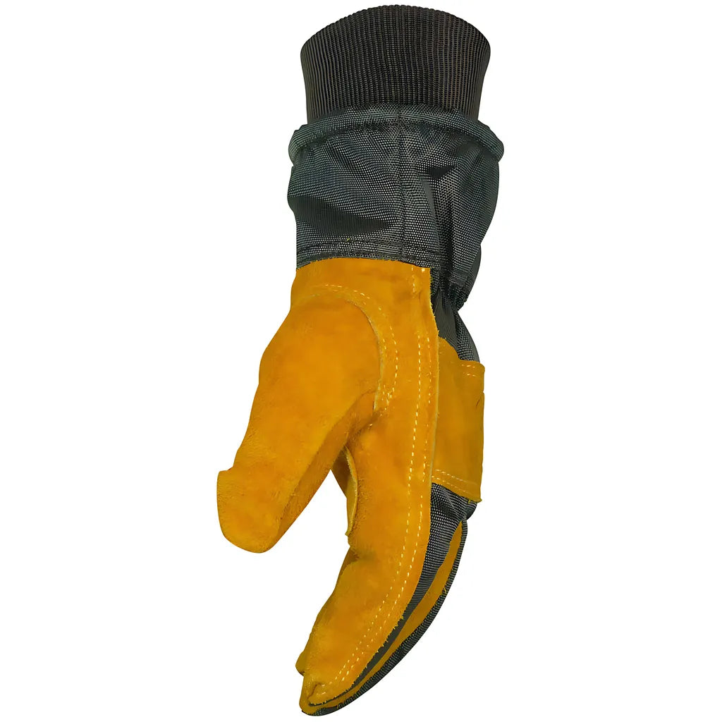 Caiman 1352-5 Premium Cowhide Leather Palm Glove With Wind Resistant Fabric Back - Heatrac Insulation 1352-5-8531