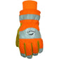 Caiman 1353-4 Premium Split Cowhide Leather Palm Glove With Hi-Vis Water Resistant Fabric Back - Heatrac Insulation 1353-4-8540