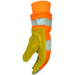 Caiman 1353-4 Premium Split Cowhide Leather Palm Glove With Hi-Vis Water Resistant Fabric Back - Heatrac Insulation 1353-4-8541