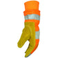 Caiman 1353-4 Premium Split Cowhide Leather Palm Glove with Hi-Vis Water Resistant Fabric Back - Heatrac Insulation