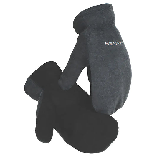 Caiman 1396-1 Black Deer Split Leather Palm Mitten With Fleece Back And Heatrac Insulation 1396-1-8591