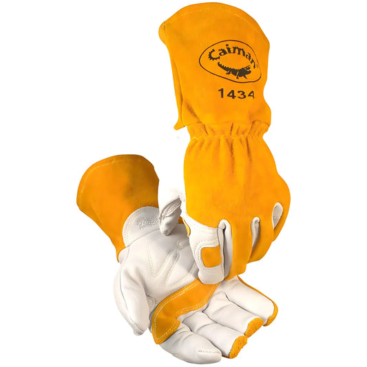 Caiman 1434-5 Premium Cow Grain Mig/Stick Welder'S Glove With Light Cotton/Fleece Insulation 1434-5-8604