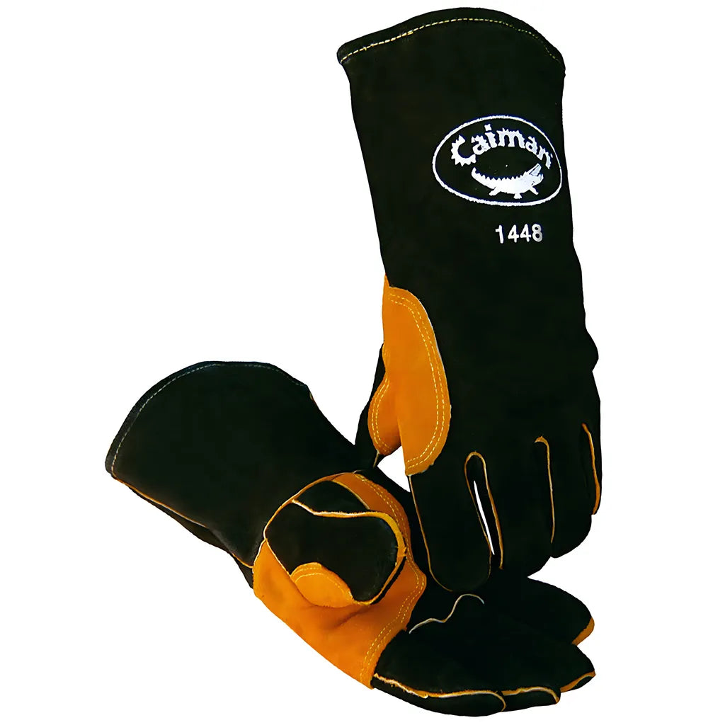 Caiman 1448 Premium Split Cowhide Leather Welder'S Glove With Foam Lining And Aluminized Insulation 1448-8621