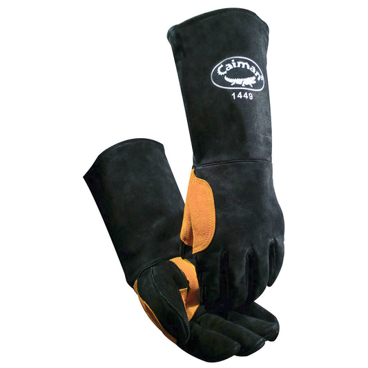 Caiman 1449 Premium Split Cowhide Leather Welder's Glove with Foam Lining & Aluminized Insulation - 18" Length