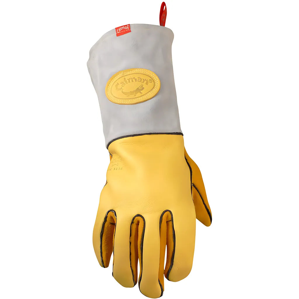 Caiman 1485-4 Elk Skin Mig/Stick Welder'S Glove With An Unlined Palm And Fr Wool Lined Back 1485-4-8704