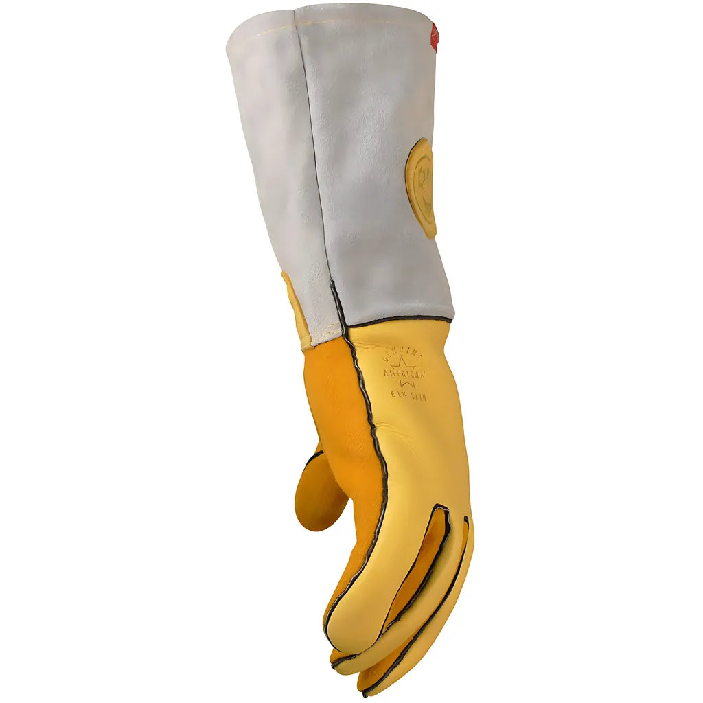 Caiman 1485-4 Elk Skin Mig/Stick Welder'S Glove With An Unlined Palm And Fr Wool Lined Back 1485-4-8707