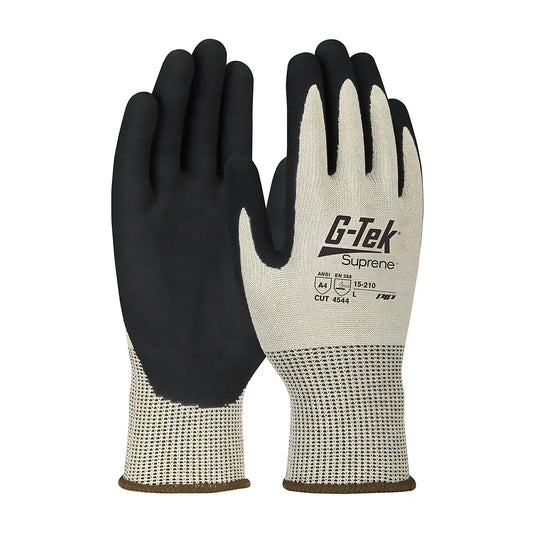 G-Tek 15-210/L Seamless Knit Suprene Blended Glove With Nitrile Coated Microsurface Grip On Palm & Fingers 15-210L-8892