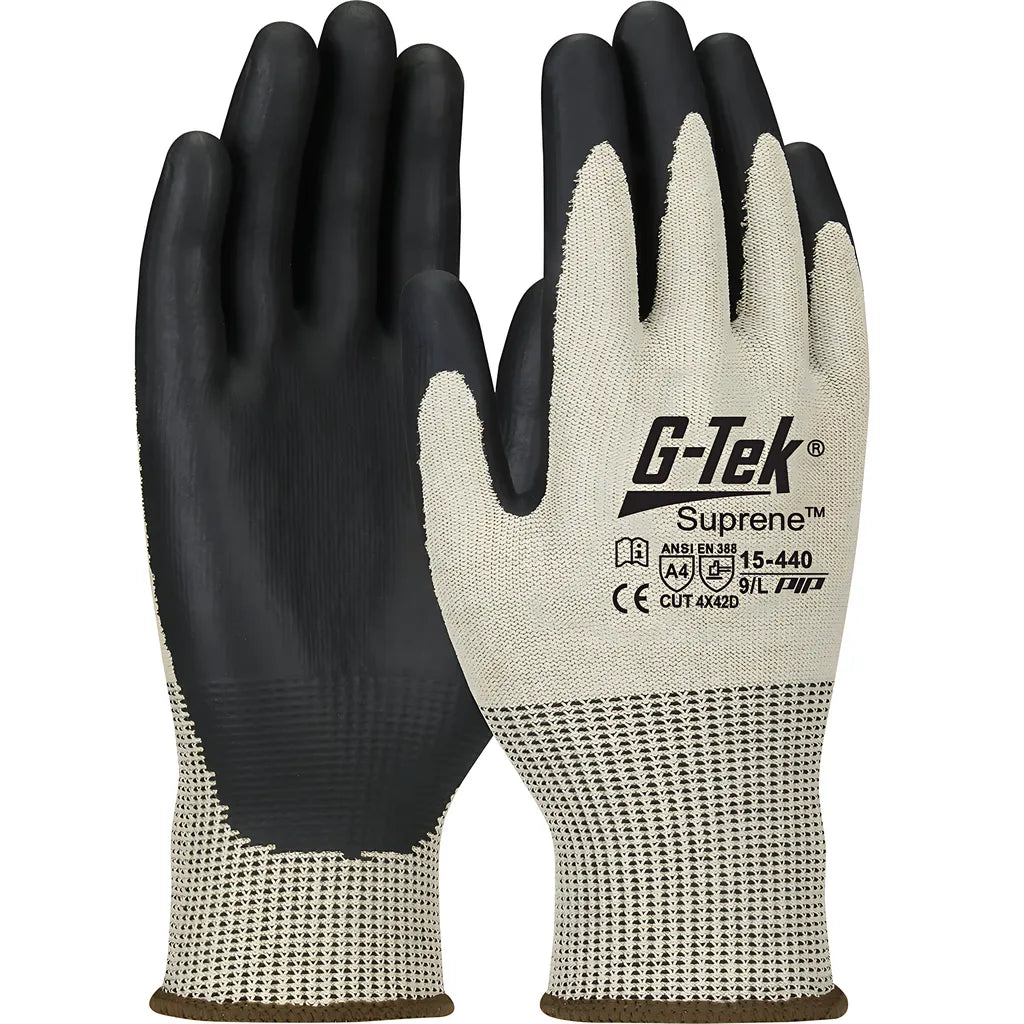 G-Tek 15-440/L Seamless Knit Suprene Blended Glove With Neofoam Coated Palm & Fingers - Touchscreen Compatible 15-440L-9082