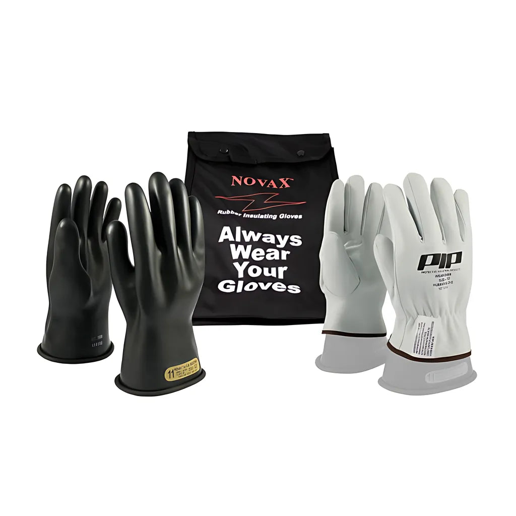 Novax 150-Sk-00-14/9-Kit Insulating Glove Kit, Class 00, 14 Inch, Black, Straight Cuff, Size 9 150-SK-00-149-KIT-24886