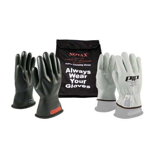 NOVAX 150-SK-0-14/12-KIT Insulating Glove Kit, Class 0, 14 Inch, Black, Straight Cuff, Size 12