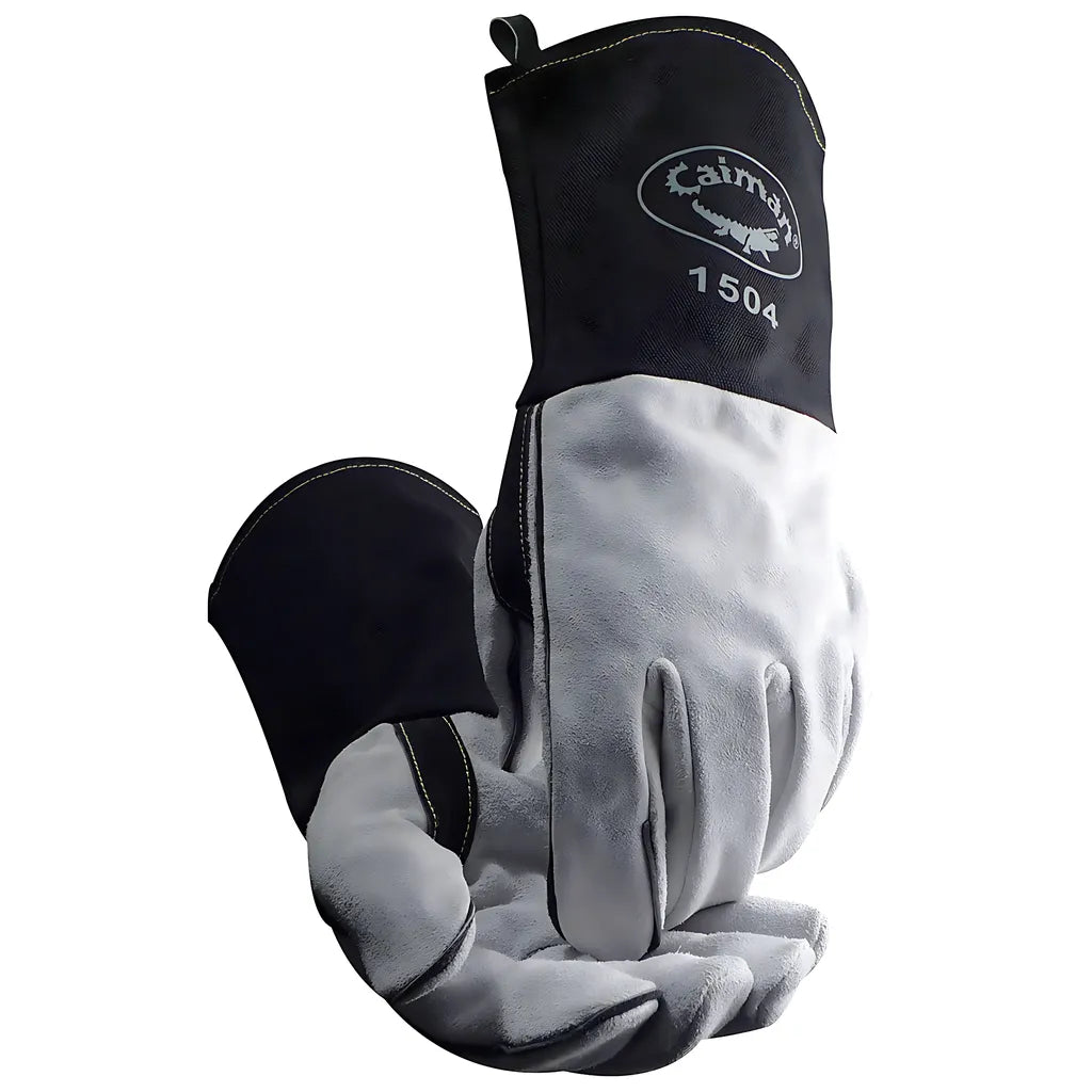 Caiman 1504-1 Premium Split Cowhide Mig/Stick Welder'S Glove With Fr Cotton Cuff 1504-1-8797