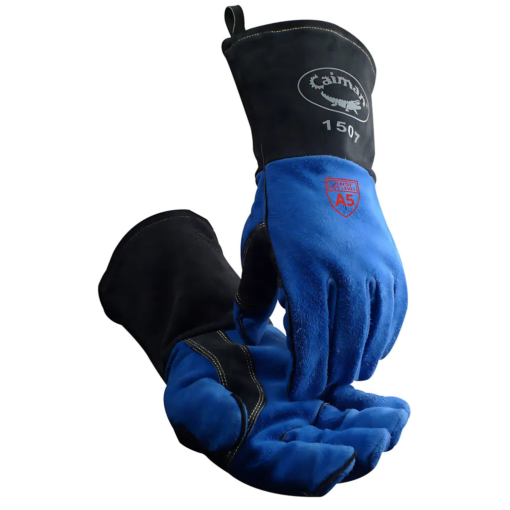 Caiman 1507 Premium Split Cowhide Mig/Stick Welder'S Glove With Para-Aramid Cut Lining 1507-8807