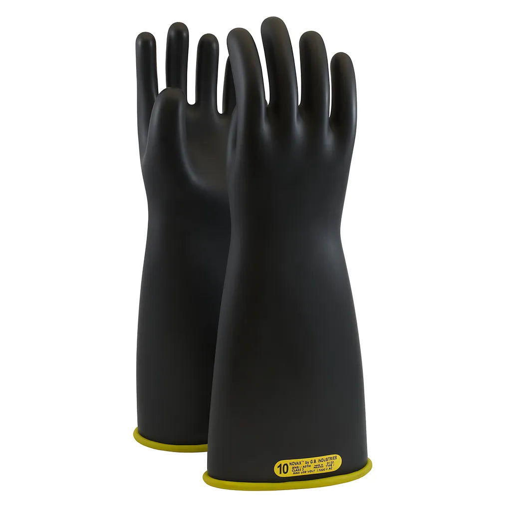 Novax 152-2-18/10.5 Class 2 Rubber Insulating Glove With Straight Cuff - 18" 152-2-1810.5-8929