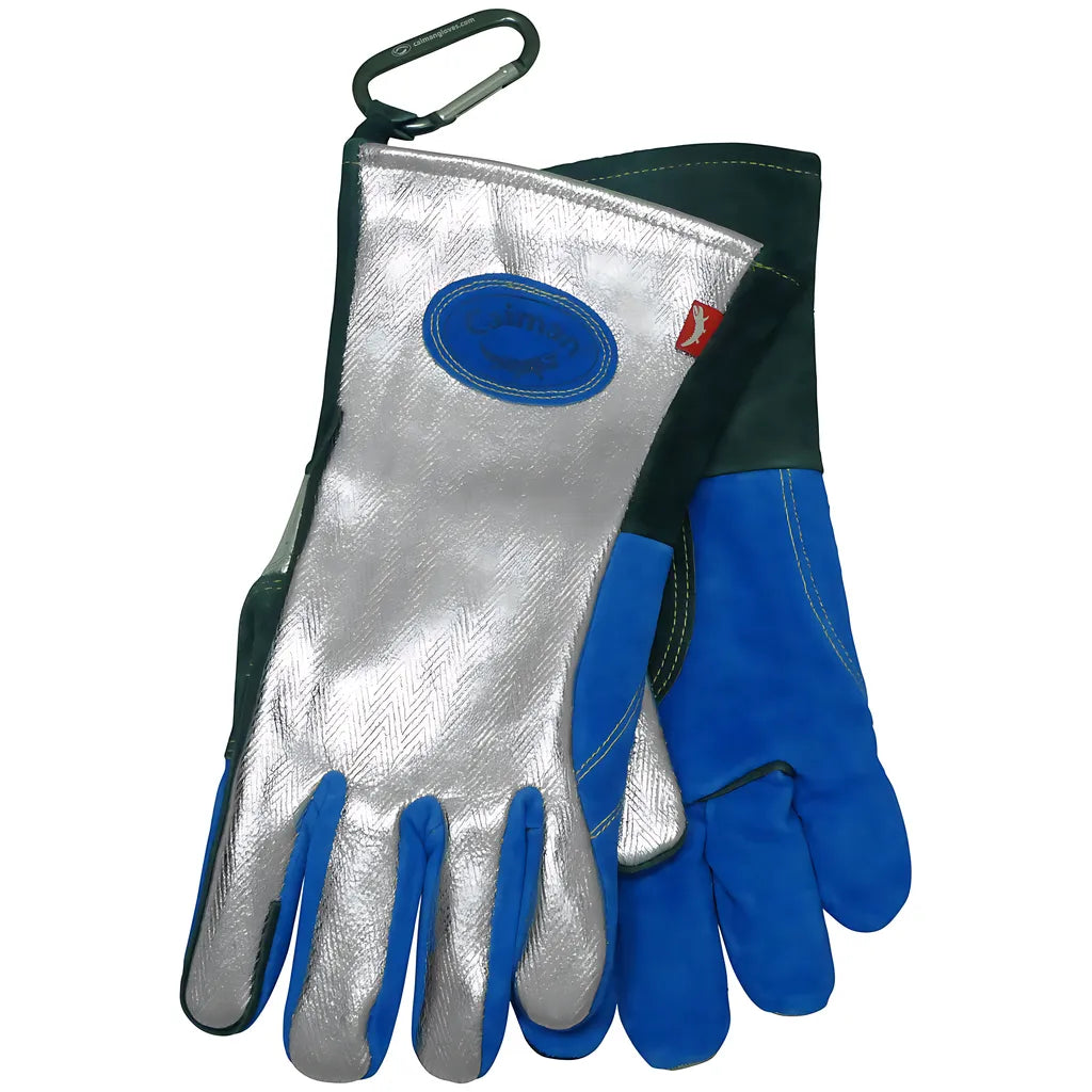 Caiman 1524 Premium Split Cowhide Mig/Stick Welder'S Glove With Wool Lining And Aluminized Rayon Back/Thumb 1524-8942