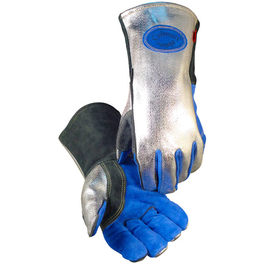 Caiman 1524 Premium Split Cowhide MIG/Stick Welder's Glove with Wool Lining and Aluminized Rayon Back/Thumb