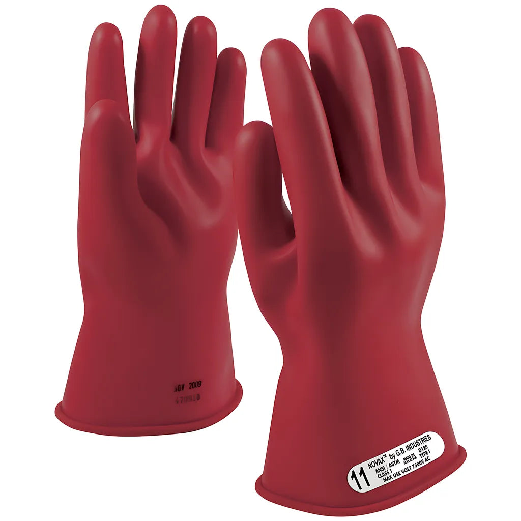 Novax 153-1-14/11 Class 1 Rubber Insulating Gloves With Straight Cuff - 14" 153-1-1411-8990