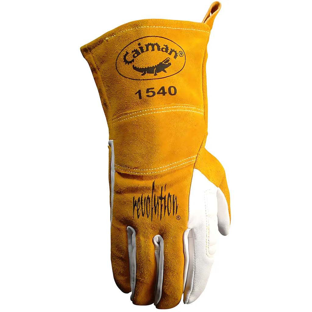 Caiman 1540-4 Premium Goat Grain Tig/Multi-Task Welder'S Glove With Split Cowhide Back - 4" Kontour Wrist Cuff 1540-4-9011