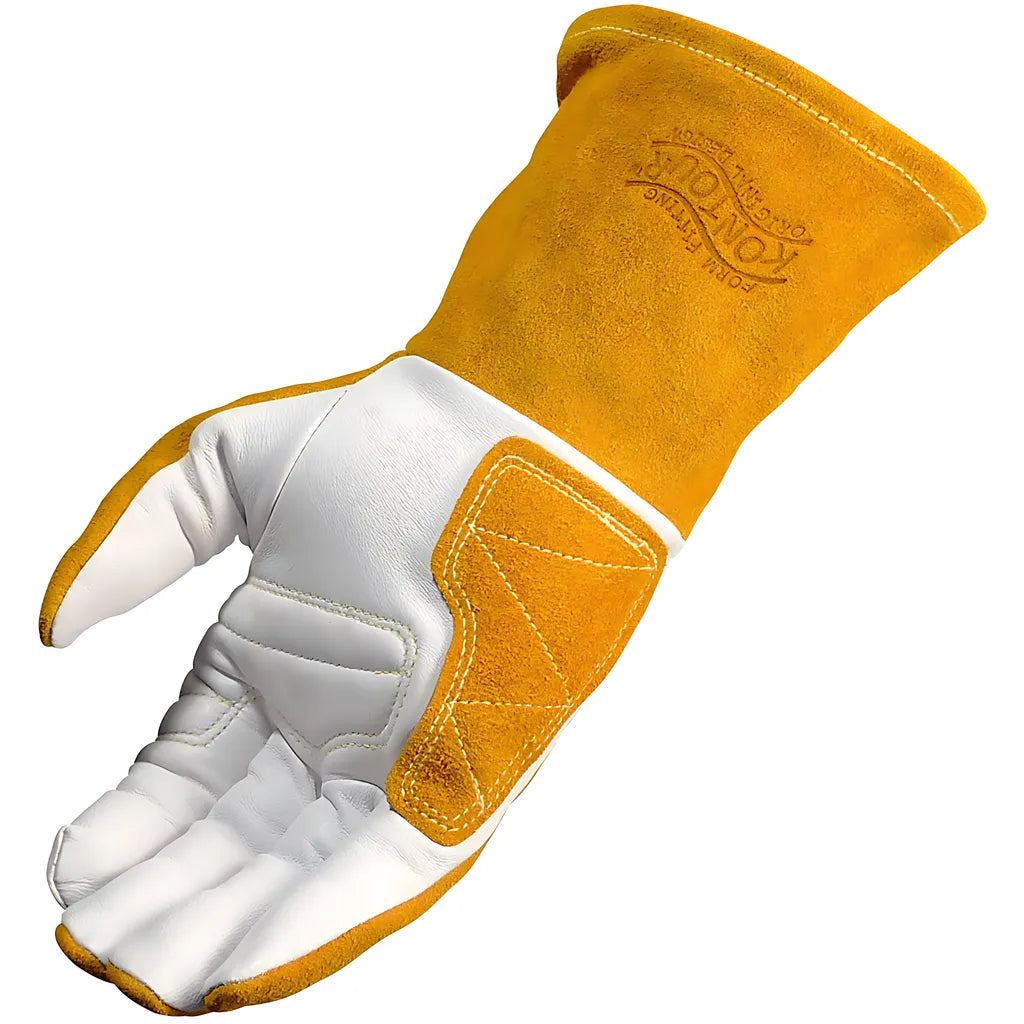 Caiman 1540-4 Premium Goat Grain Tig/Multi-Task Welder'S Glove With Split Cowhide Back - 4" Kontour Wrist Cuff 1540-4-9013