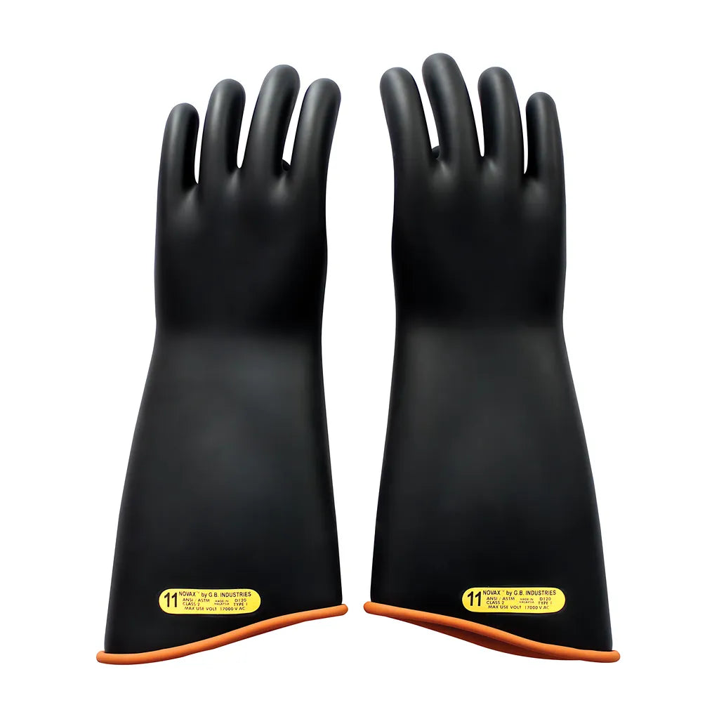 Novax 158-2-18/10.5 Class 2 Rubber Insulating Glove With Contour Cuff - 18" 158-2-1810.5-9187