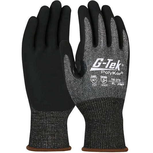 G-Tek 16-278/Xl Seamless Knit Polykor X7 Blended Glove With Nitrile Coated Microsurface Grip On Palm & Fingers - Touchscreen Compatible 16-278XL-9341