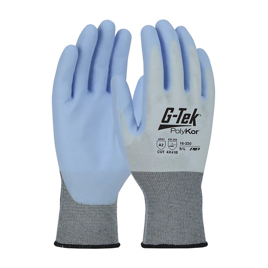 G-Tek 16-320/L Seamless Knit Polykor X7 Blended Glove With Neofoam Coated Palm & Fingers  - Touchscreen Compatible 16-320L-9360