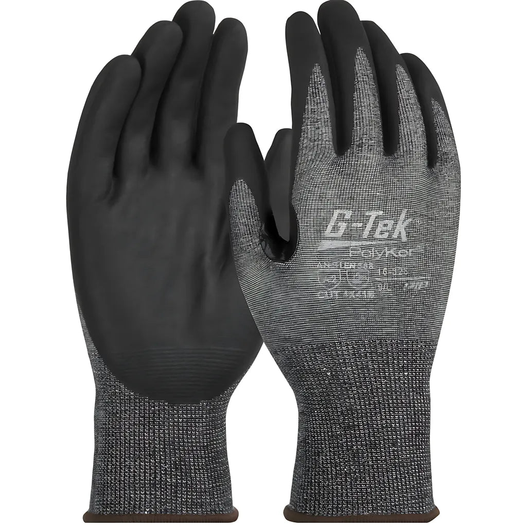 G-Tek 16-328/L Seamless Knit Polykor Blended Glove With Nitrile Coated Foam Grip On Palm & Fingers - Touchscreen Compatible 16-328L-9387