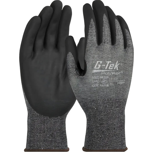 G-Tek 16-328/M Seamless Knit Polykor Blended Glove With Nitrile Coated Foam Grip On Palm & Fingers - Touchscreen Compatible 16-328M-9386