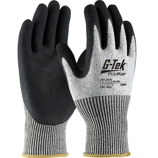 G-Tek 16-350/M Seamless Knit Polykor Blended With Double-Dipped Nitrile Coated Microsurface Grip On Palm & Fingers 16-350M-9447