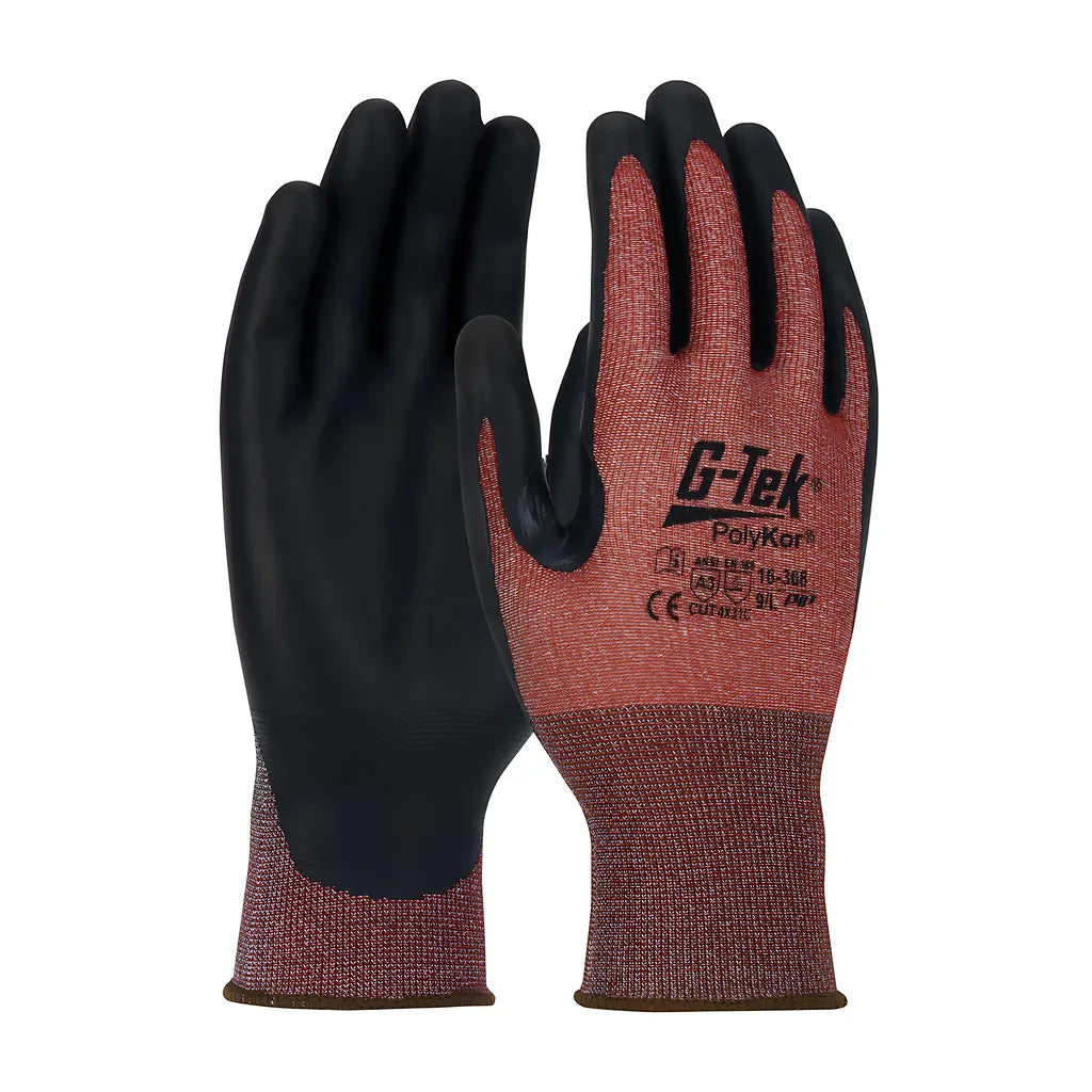 G-Tek 16-368/L Seamless Knit Polykor X7 Blended Glove With Neofoam Coated Palm & Fingers - Touchscreen Compatible 16-368L-9472