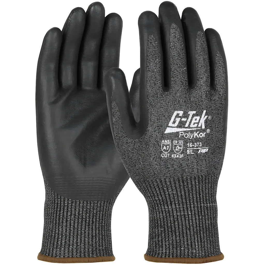 G-Tek 16-373/L Seamless Knit Polykor Blended Glove With Nitrile Coated Foam Grip On Palm & Fingers – Touchscreen Compatible 16-373L-9476