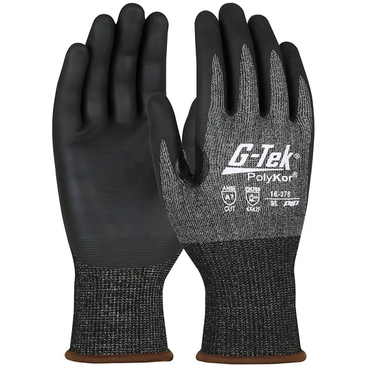 G-Tek 16-378/M Seamless Knit Polykor X7 Blended Glove With Nitrile Coated Foam Grip On Palm & Fingers - Touchscreen Compatible 16-378M-9489