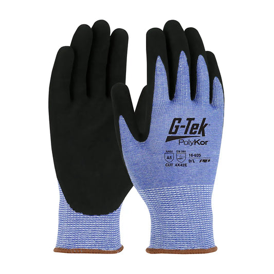 G-Tek 16-635/Xxl Seamless Knit Polykor Blended Glove With Nitrile Coated Microsurface Grip On Palm & Fingers 16-635XXL-9585