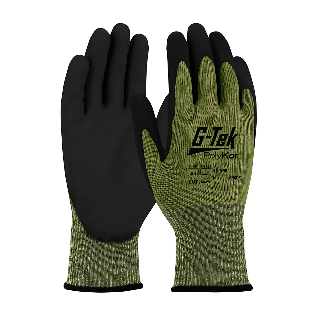 G-Tek 16-665/Xxl Seamless Knit Polykor Blended Glove With Polyurethane Coated Flat Grip On Palm & Fingers 16-665XXL-9601