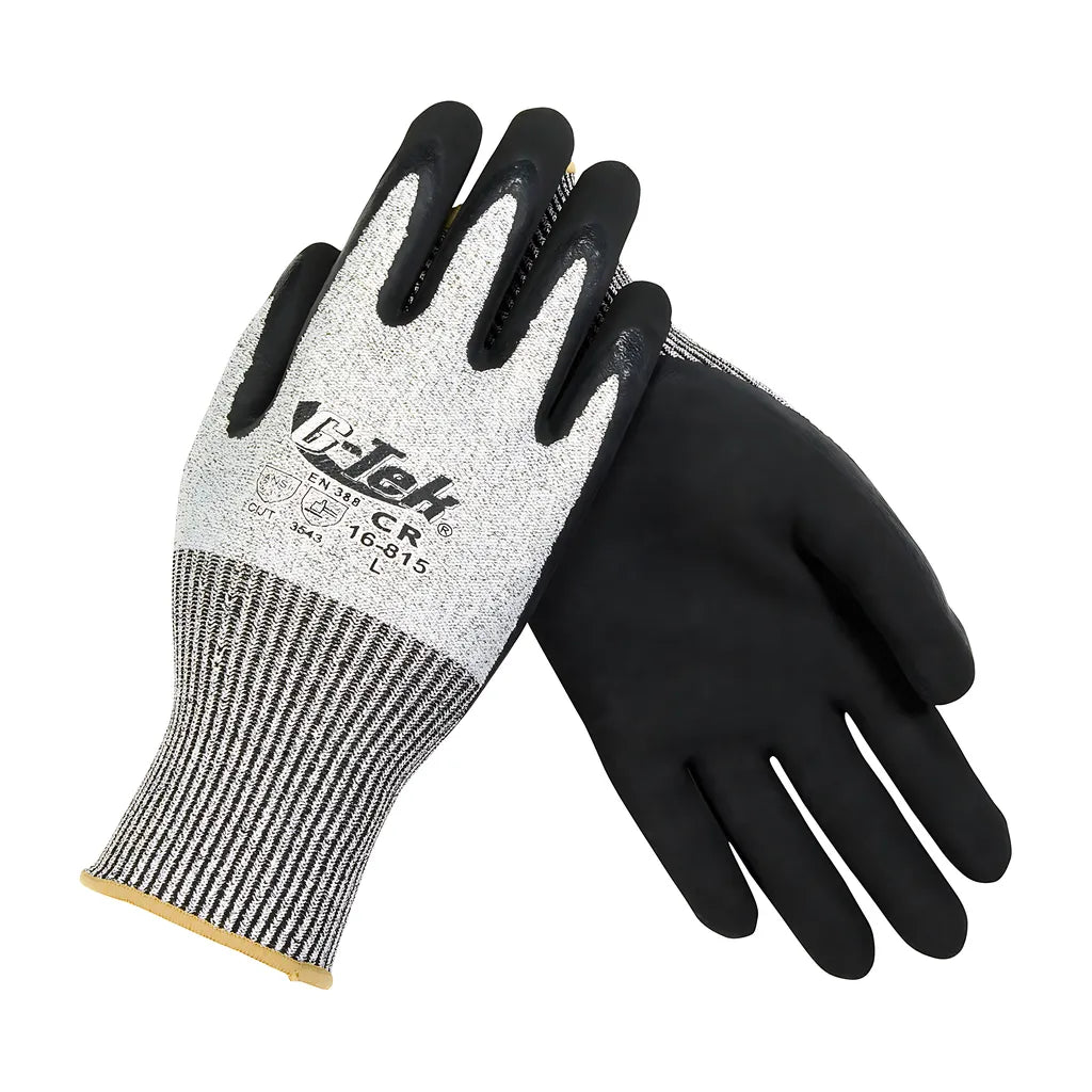 G-Tek 16-815/L Seamless Knit Polykor Blended Glove With Double-Dipped Latex Coated Microsurface Grip On Palm & Fingers 16-815L-9621