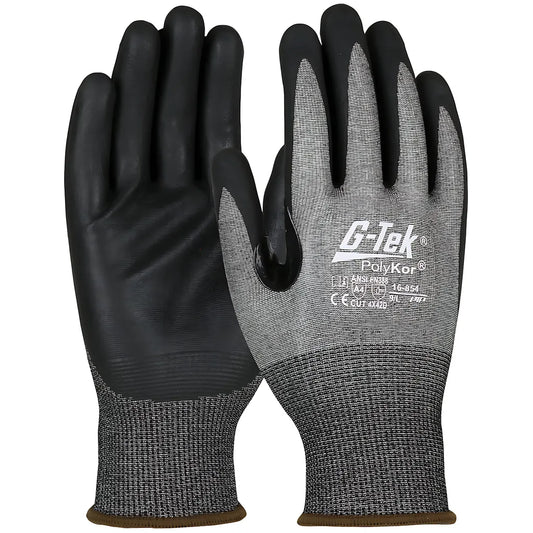 G-Tek 16-854/L Seamless Knit Polykor Blended Glove With Nitrile Coated Foam Grip On Palm & Fingers - Touchscreen Compatible - 18 Gauge 16-854L-9637