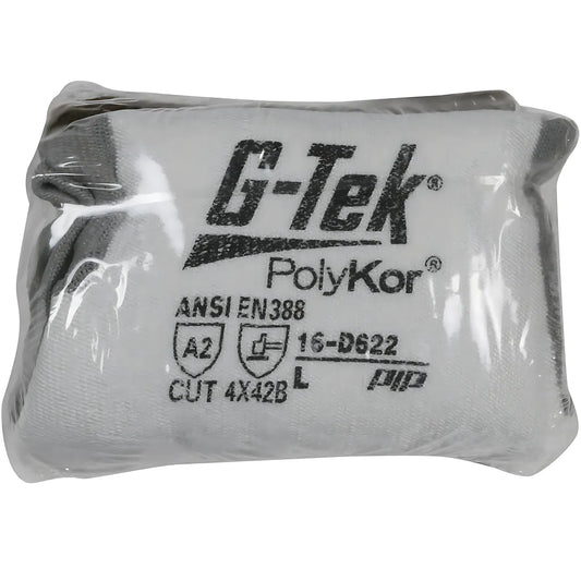 G-Tek 16-D622V/L Seamless Knit Polykor Blended Glove With Polyurethane Coated Flat Grip On Palm & Fingers - Vend-Ready 16-D622VL-9672