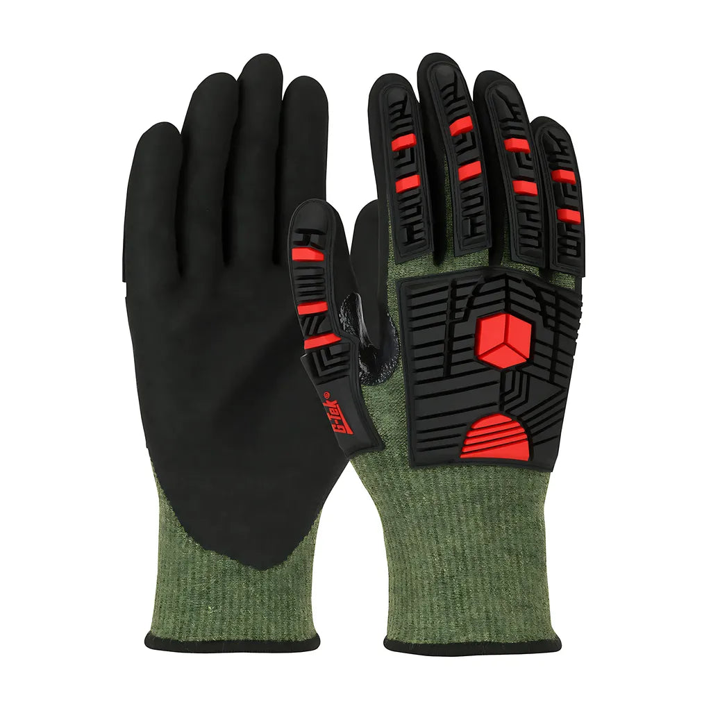 G-Tek 16-Mp935/L Seamless Knit Polykor X7 Blended Glove With Impact Protection And Neofoam Microsurface Grip On Palm & Fingers 16-MP935L-9692