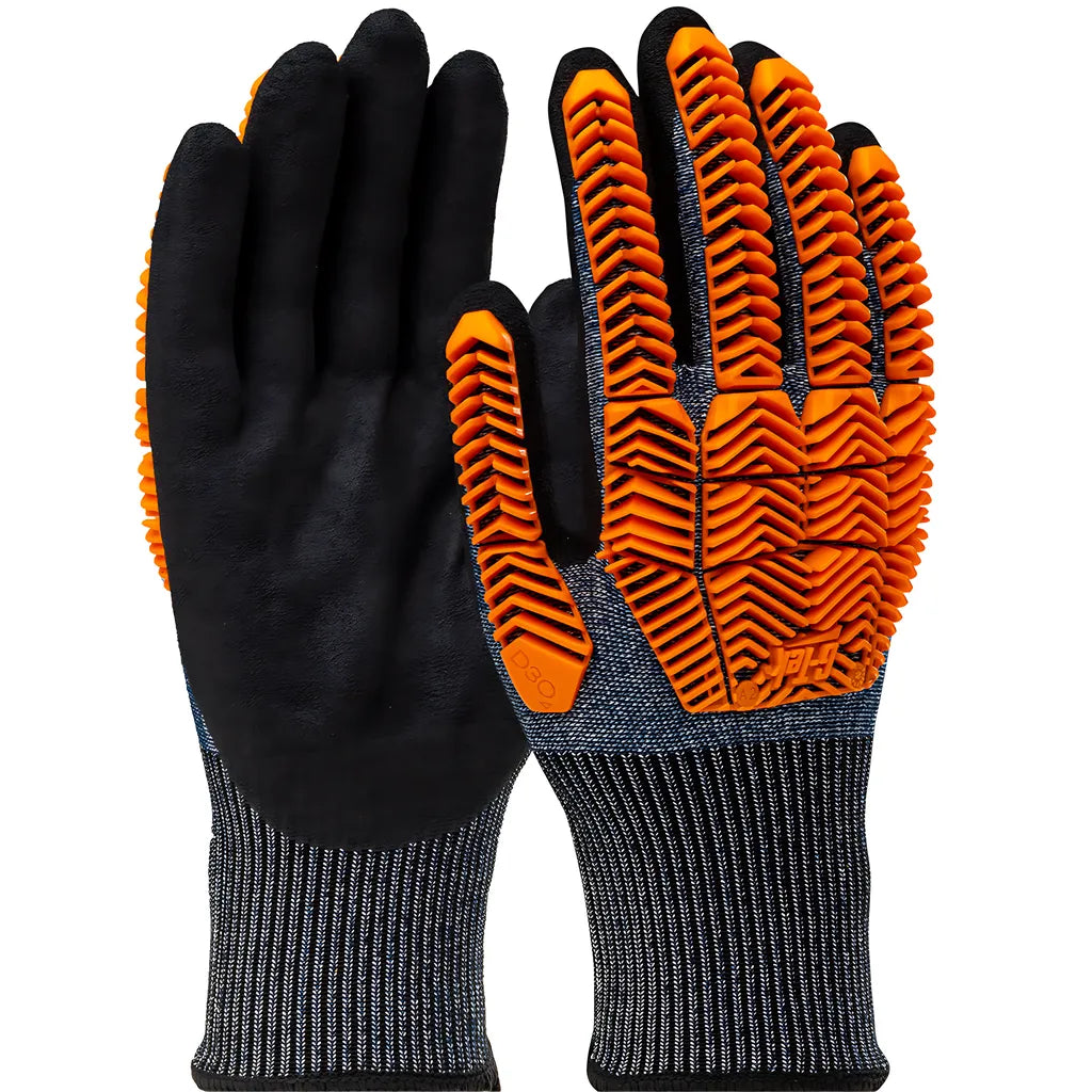 G-Tek 16-Mpt430/L Seamless Knit Polykor Blended Glove With D3O Impact Protection And Nitrile Microsurface Coated Palm & Fingers 16-MPT430L-9704