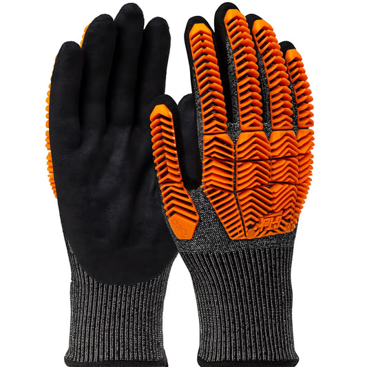 G-Tek 16-Mpt630/L Seamless Knit Polykor Blended Glove With D3O Impact Protection And Nitrile Microsurface Coated Palm & Fingers 16-MPT630L-9708