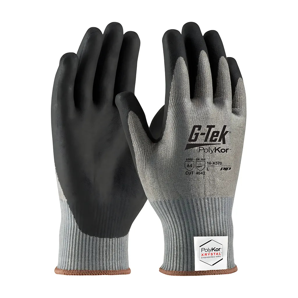 G-Tek 16-X570/L Seamless Knit Polykor Xrystal Blended Glove With Neofoam Coated Palm & Fingers - Touchscreen Compatible 16-X570L-9720